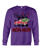 Load image into Gallery viewer, Blessed Mom-Mom Red Plaid Driving Car Custom Design Gifts Sweatshirt
